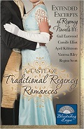 A Taste of Traditional Regency Romance, featuring excerpts from the Bluestocking League